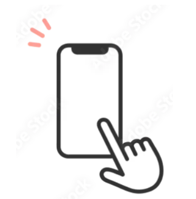 スマートフォンをタッチしているイラスト
