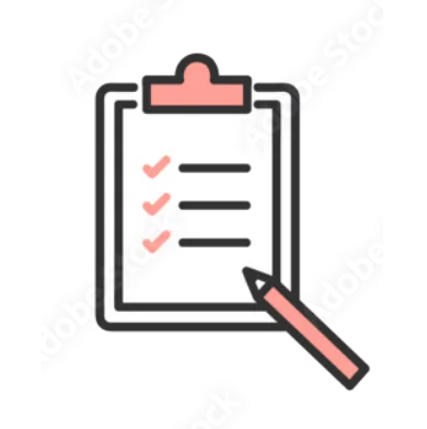 紙にチェックをつけているイラスト