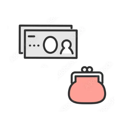 お札とお財布のイラスト