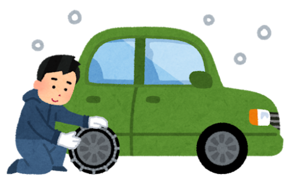 洗車しているイラスト